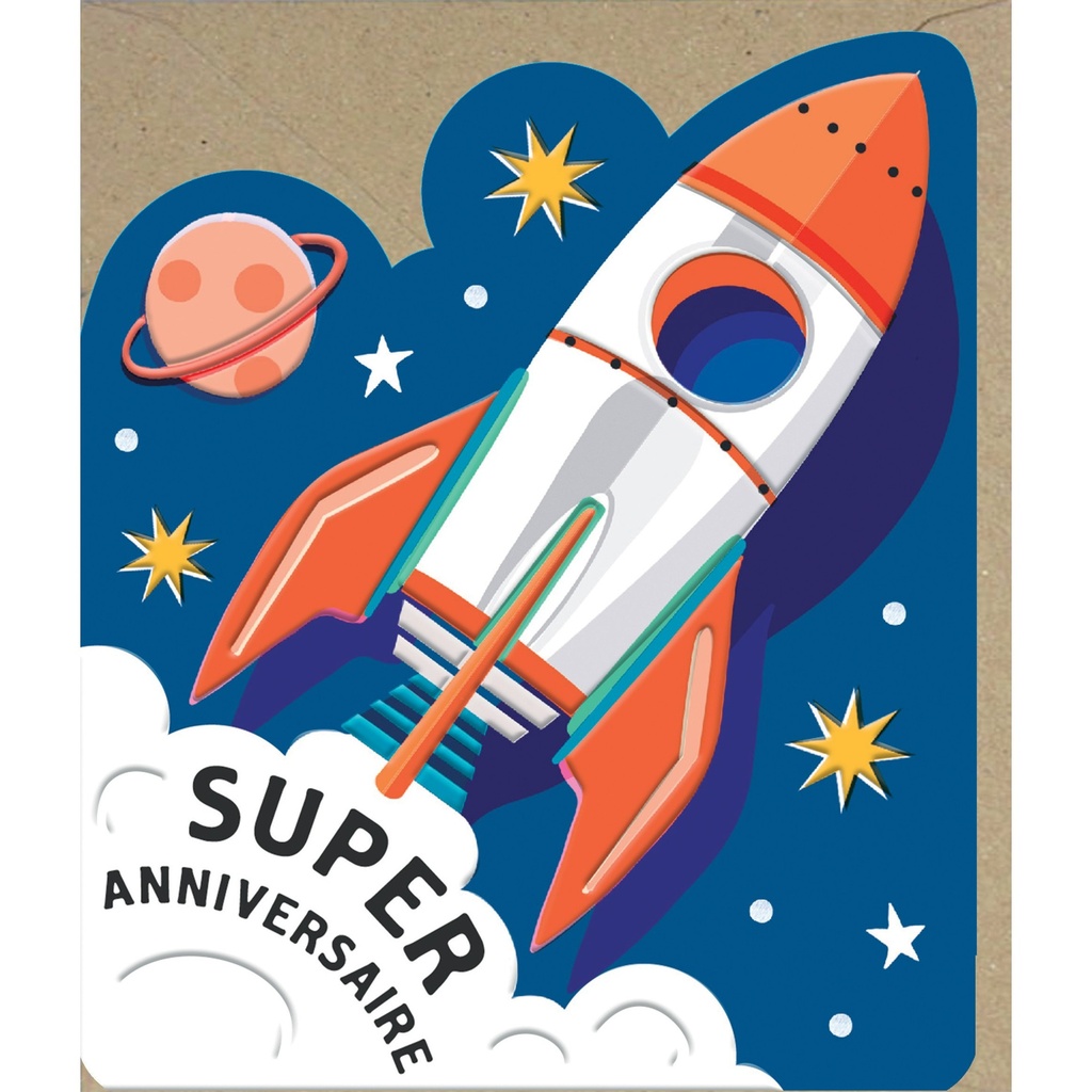 CARTE DOUBLE ODYSSEE DECOUPE  - ANNIVERSAIRE ENFANT GARCON