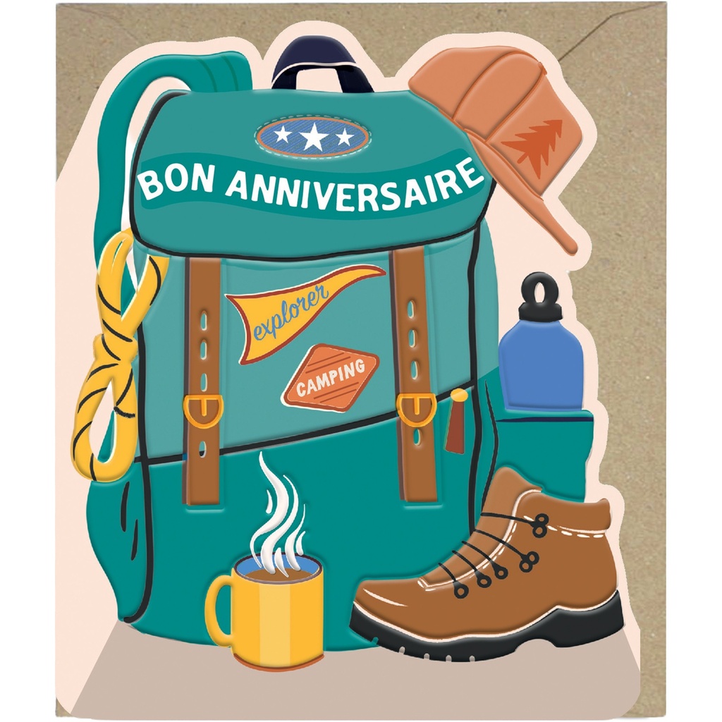 CARTE DOUBLE ODYSSEE DECOUPE  - ANNIVERSAIRE HOMME