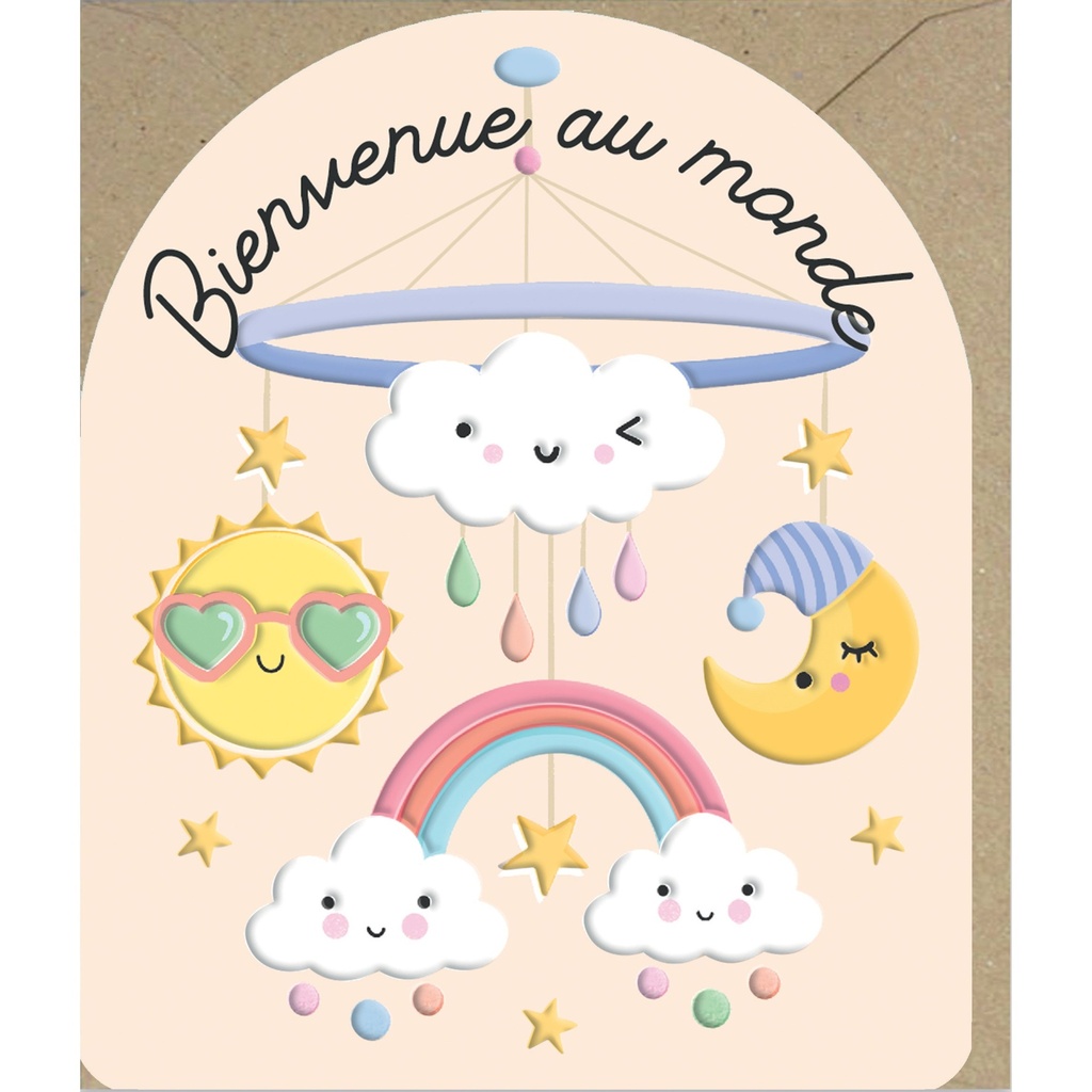 CARTE DOUBLE ODYSSEE DECOUPE  - NAISSANCE MIXTE