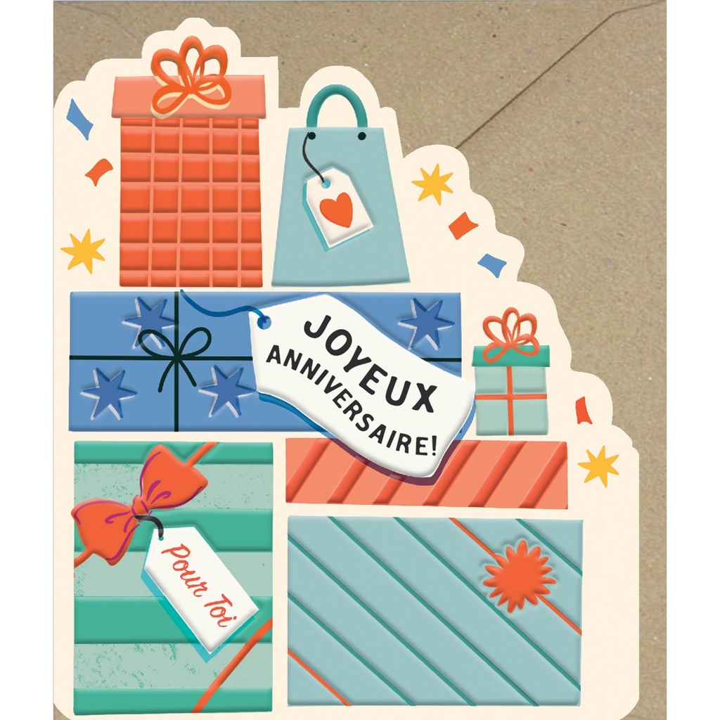 CARTE DOUBLE ODYSSEE DECOUPE  - ANNIVERSAIRE ADULTE MIXTE