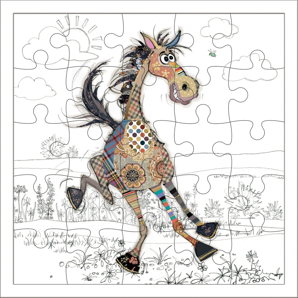 CARTE PUZZLE CARREE 17,5 CM KOOK CHEVAL