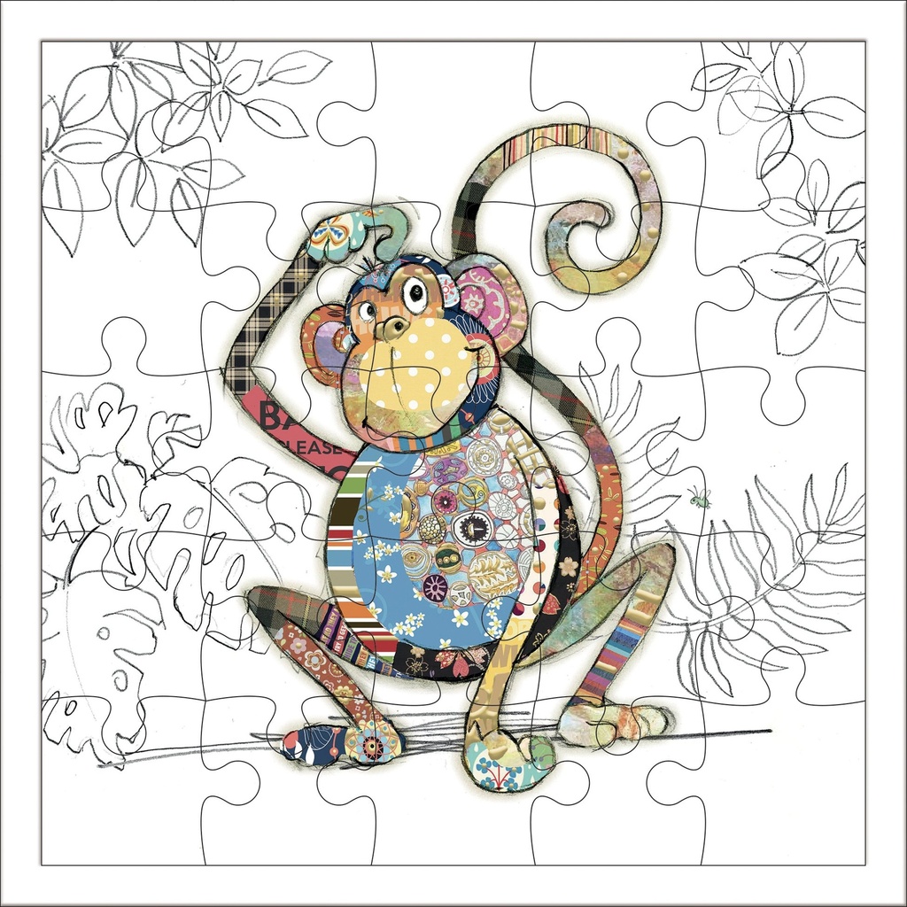 CARTE PUZZLE CARREE 17,5 CM KOOK SINGE