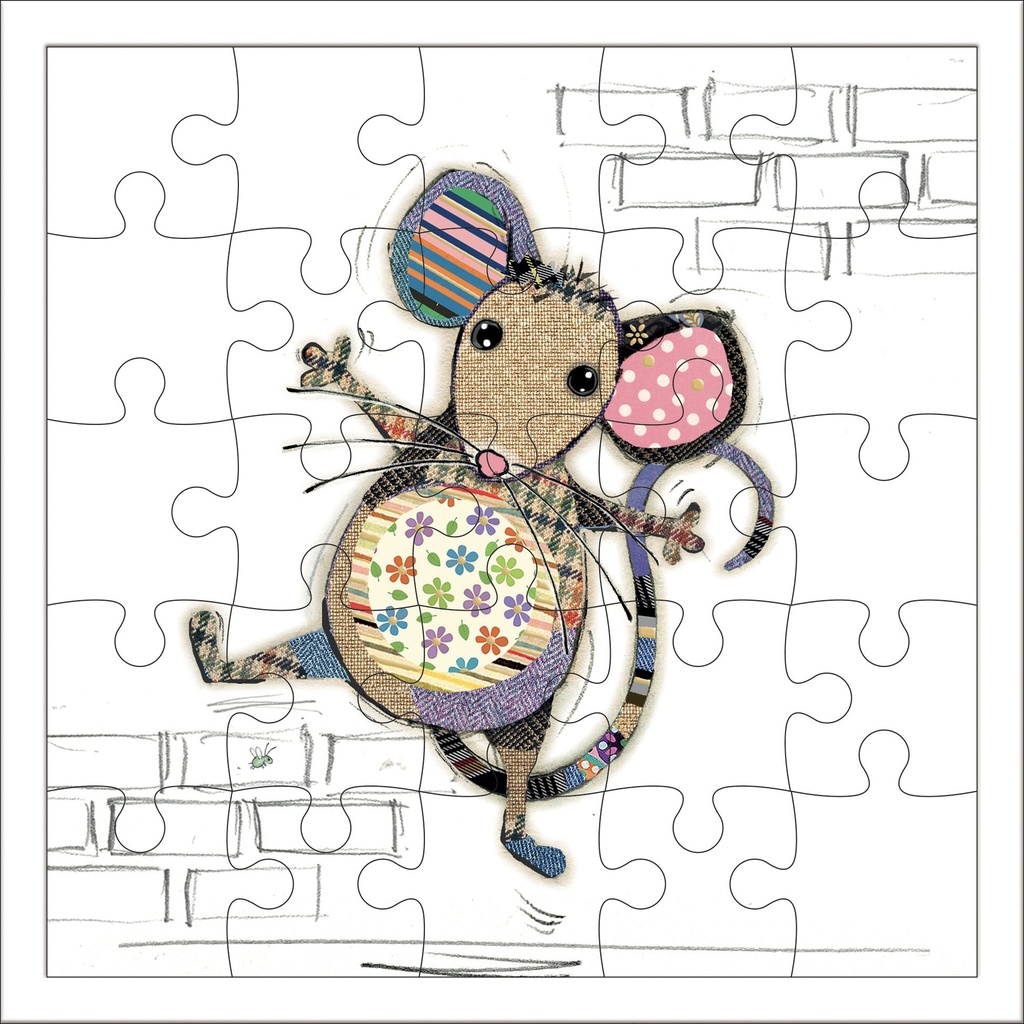 CARTE PUZZLE CARREE 17,5 CM KOOK SOURIS