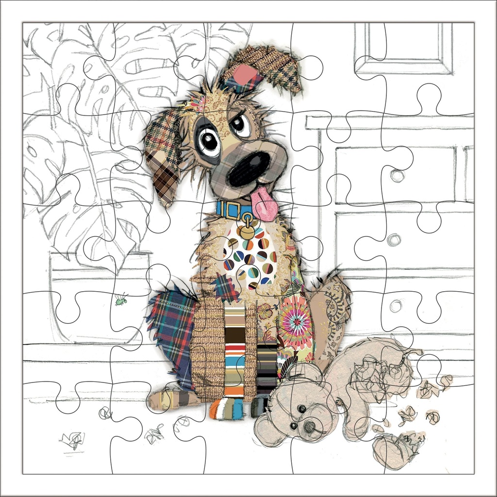 CARTE PUZZLE CARREE 17,5 CM KOOK CHIEN