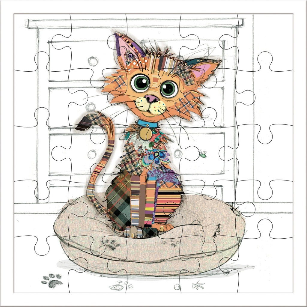 CARTE PUZZLE CARREE 17,5 CM KOOK CHATON
