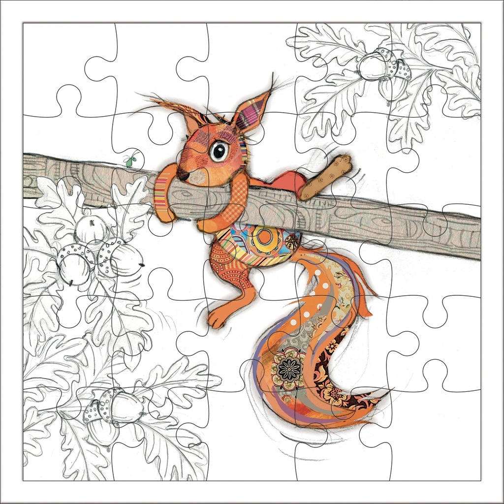 CARTE PUZZLE CARREE 17,5 CM KOOK ECUREUIL