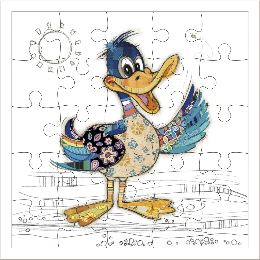 CARTE PUZZLE CARREE 17,5 CM KOOK CANARD