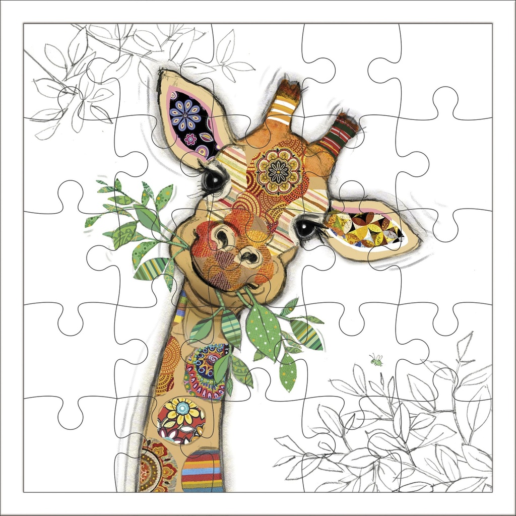 CARTE PUZZLE CARREE 17,5 CM KOOK GIRAFFE