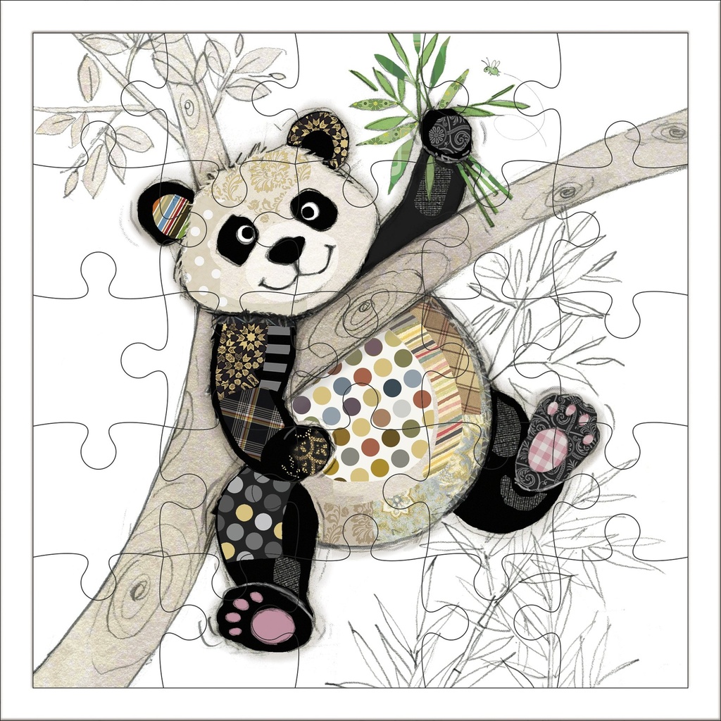 CARTE PUZZLE CARREE 17,5 CM KOOK PANDA