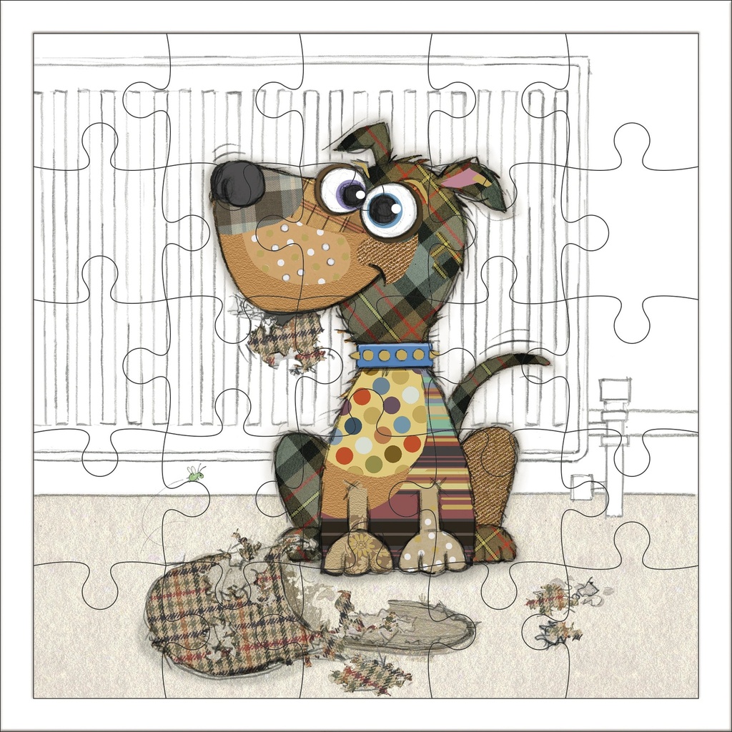 CARTE PUZZLE CARREE 17,5 CM KOOK CHIOT