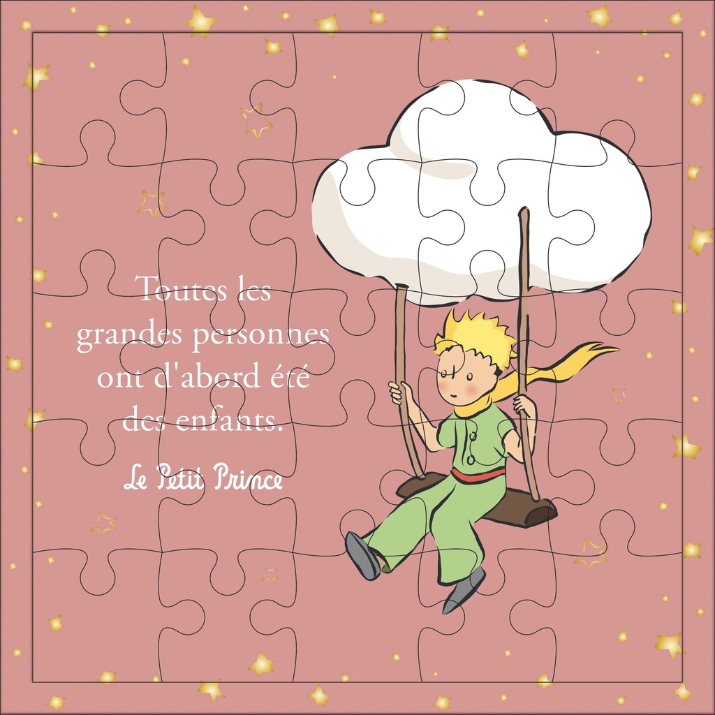 CARTE PUZZLE CARREE 17,5 CM LE PETIT PRINCE NUAGE