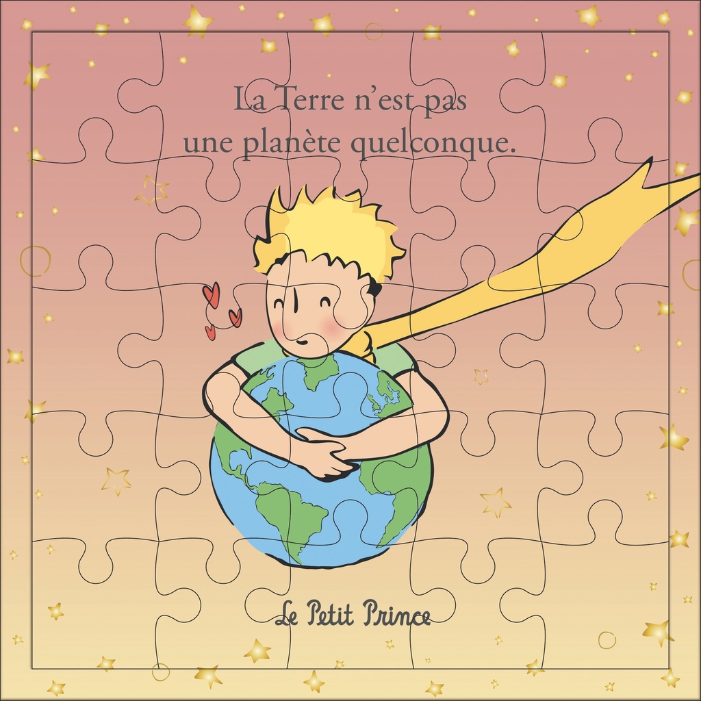 CARTE PUZZLE CARREE 17,5 CM LE PETIT PRINCE PLANETE
