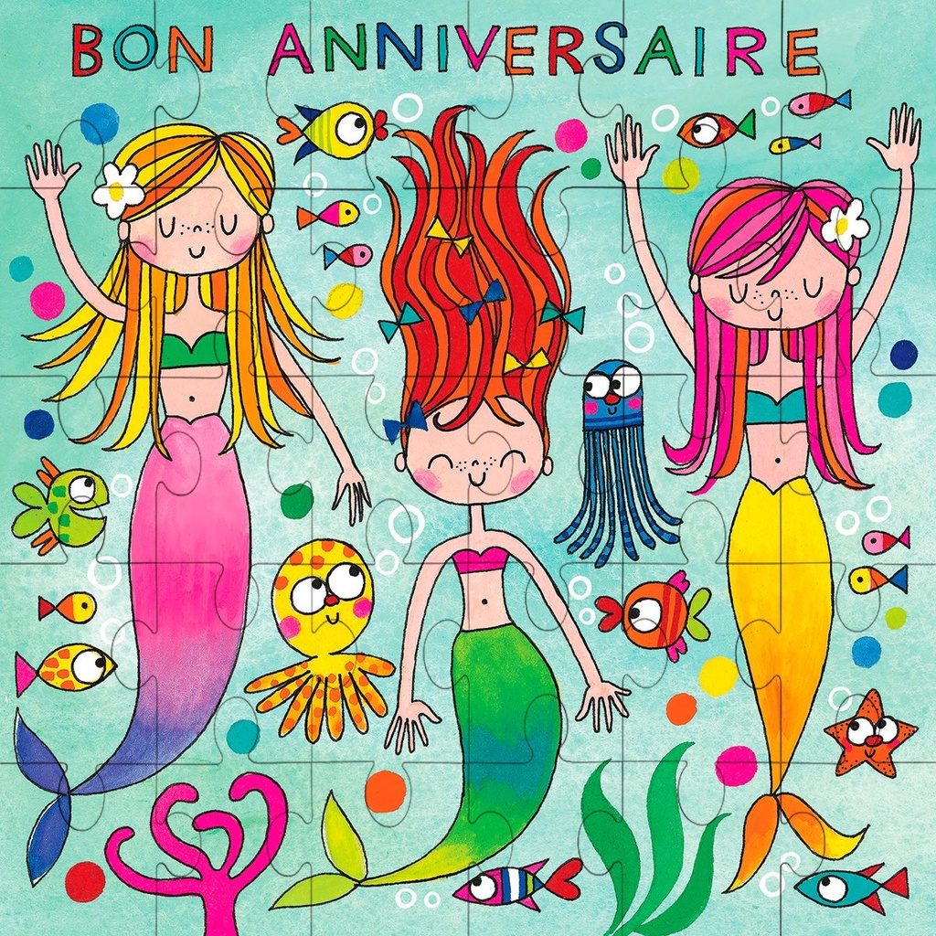 CARTE PUZZLE RACHEL ELLEN - ANNIVERSAIRE SIRENES