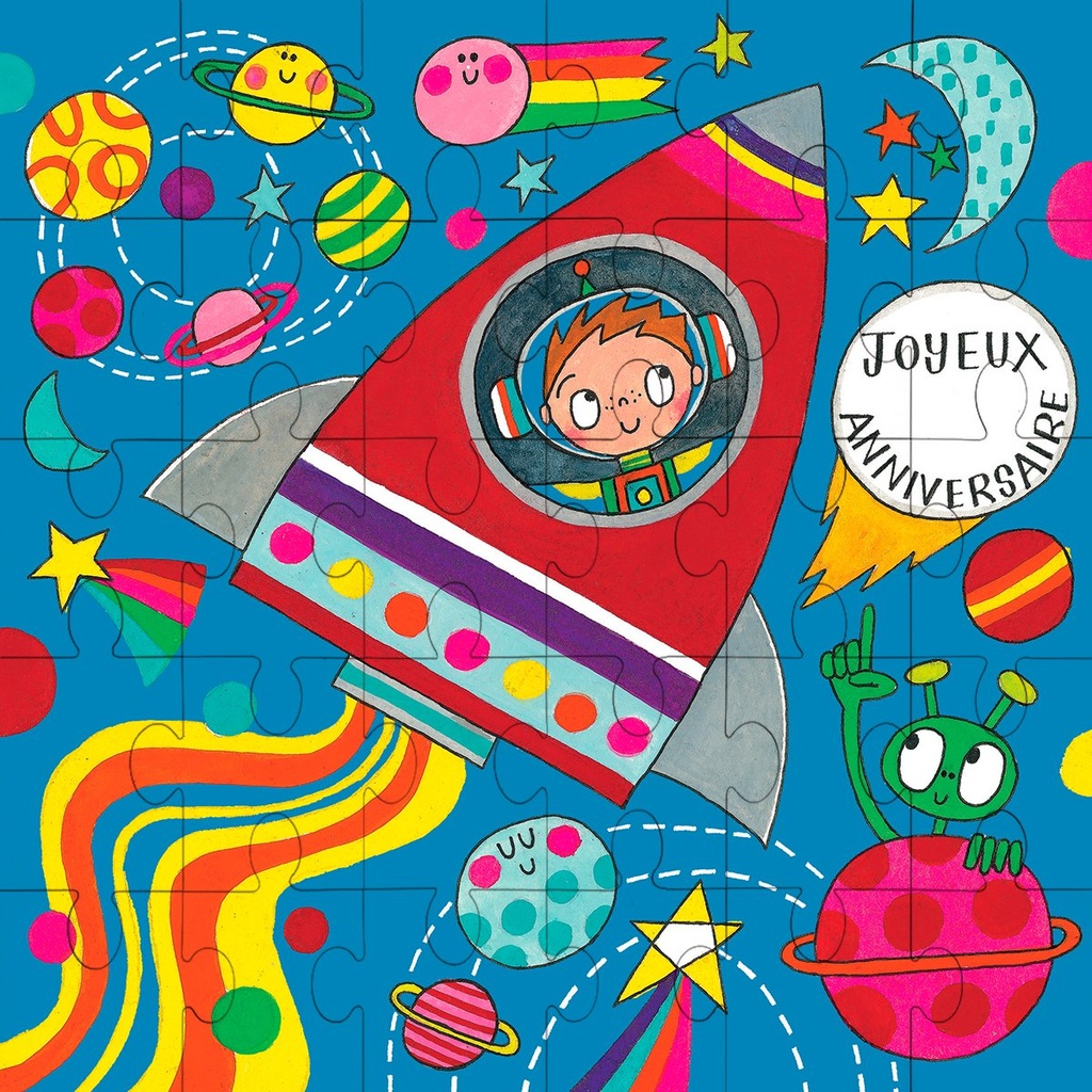 CARTE PUZZLE RACHEL ELLEN - ANNIVERSAIRE ASTRONAUTE
