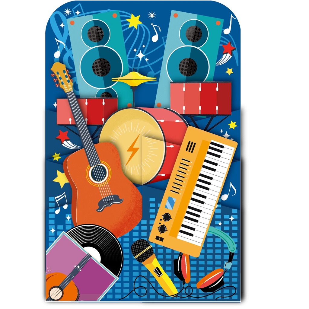 CARTE DOUBLE HAPPY 3D MUSIQUE