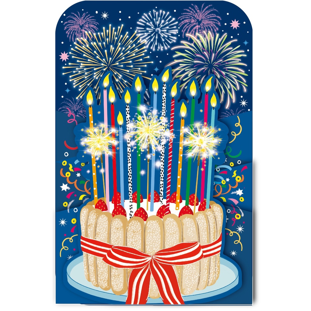 CARTE DOUBLE HAPPY 3D GATEAU