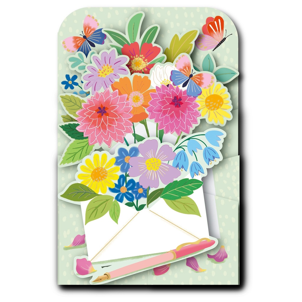 CARTE DOUBLE HAPPY 3D ENVELOPPE