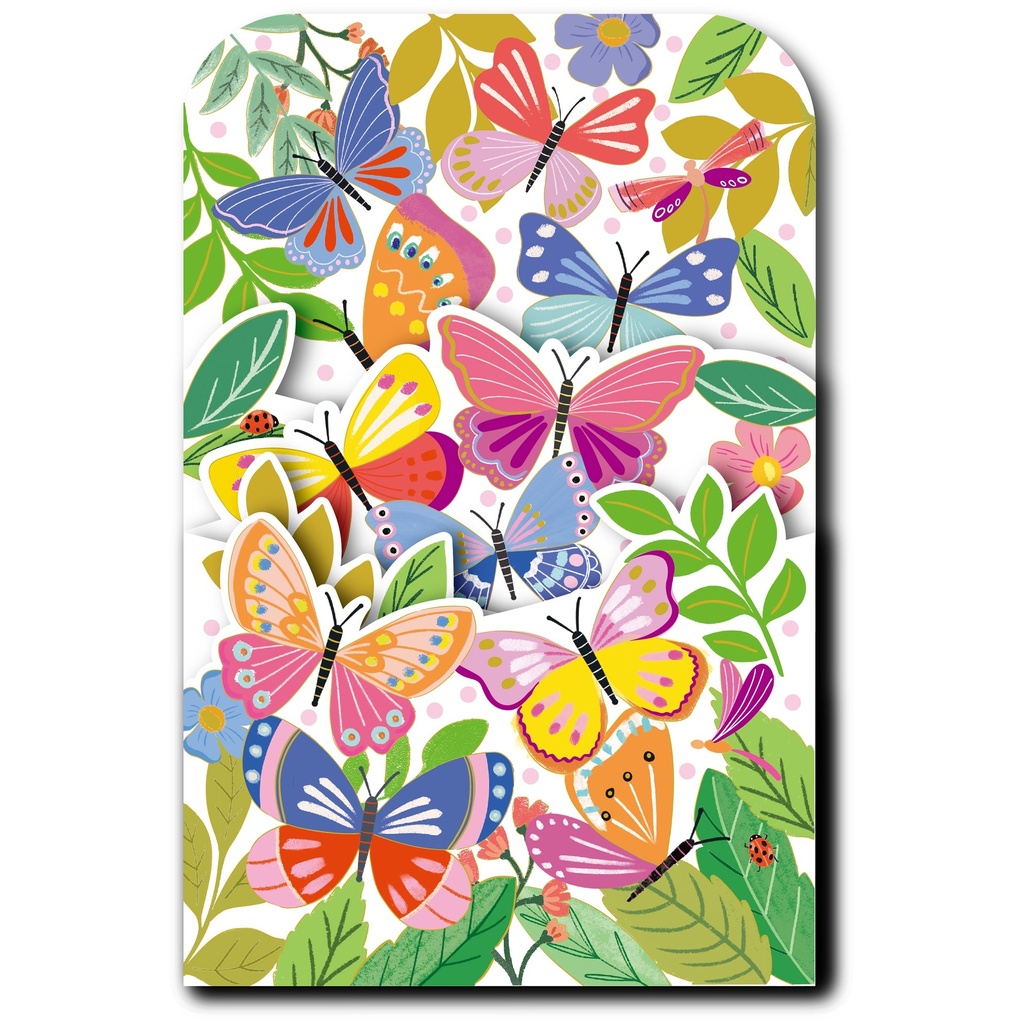 CARTE DOUBLE HAPPY 3D PAPILLONS