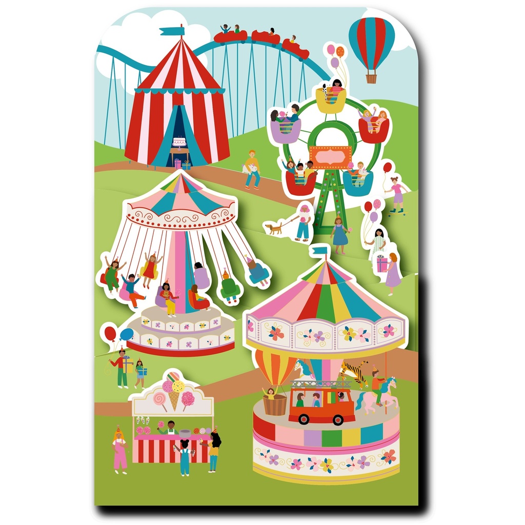 CARTE DOUBLE HAPPY 3D FETE FORAINE