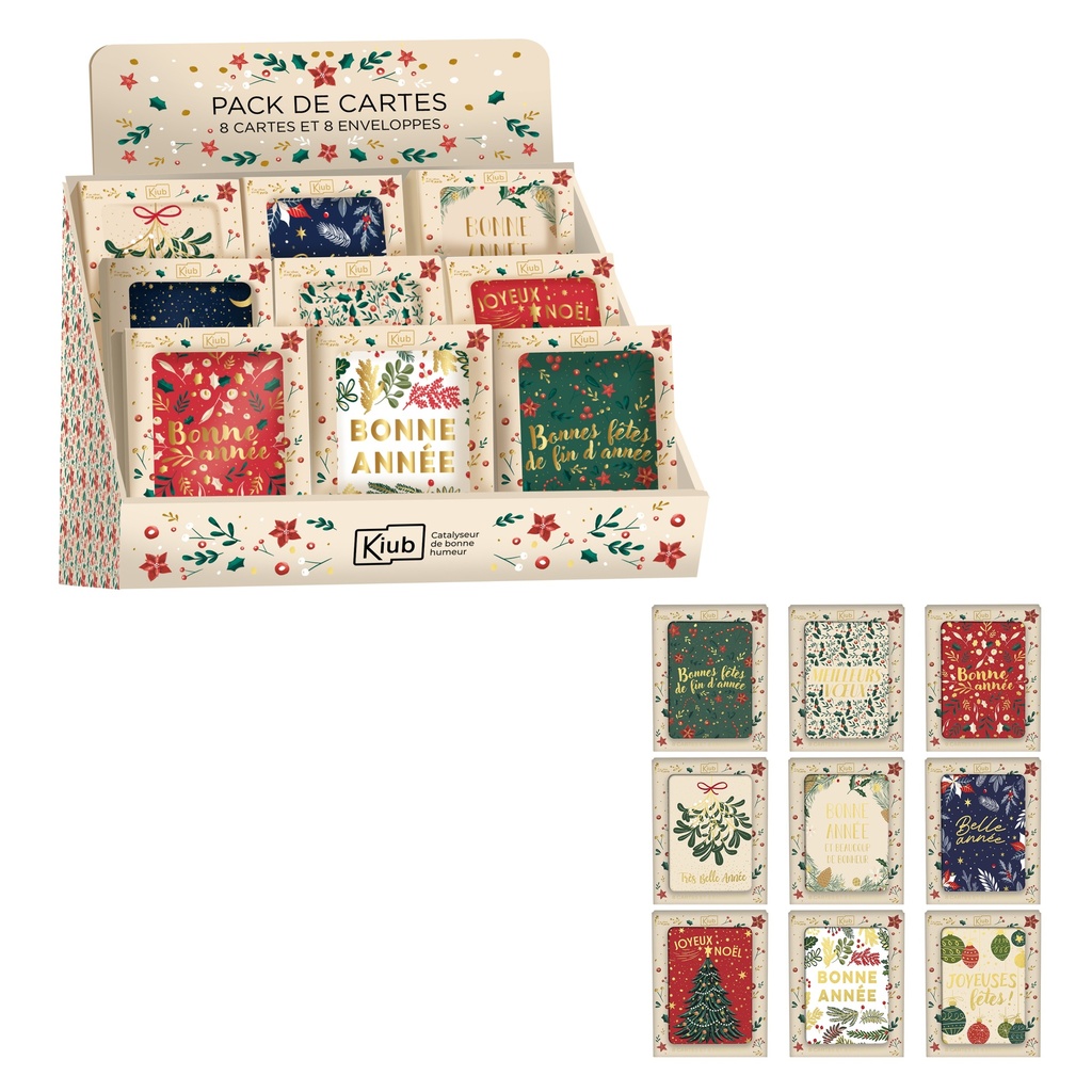 PACK DE 8 CARTES + ENV VENDUS EN LOT DE 36 PACKS ASSORTIS