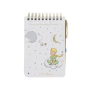 MINI CARNET A SPIRALE ET STYLO LE PETIT PRINCE BLANC