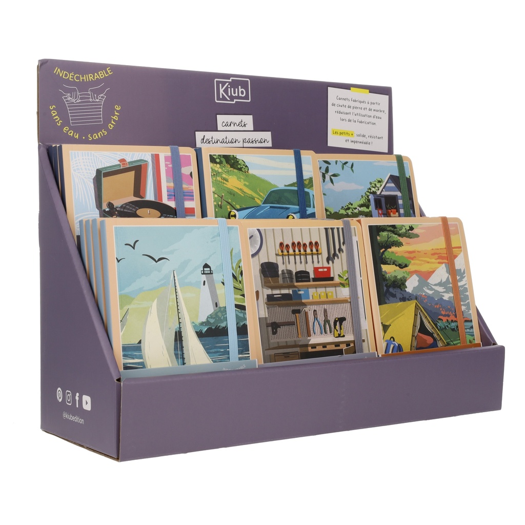 CARNET A6 PAPIER INDECHIRABLE EN DISPLAY ASSORTIS