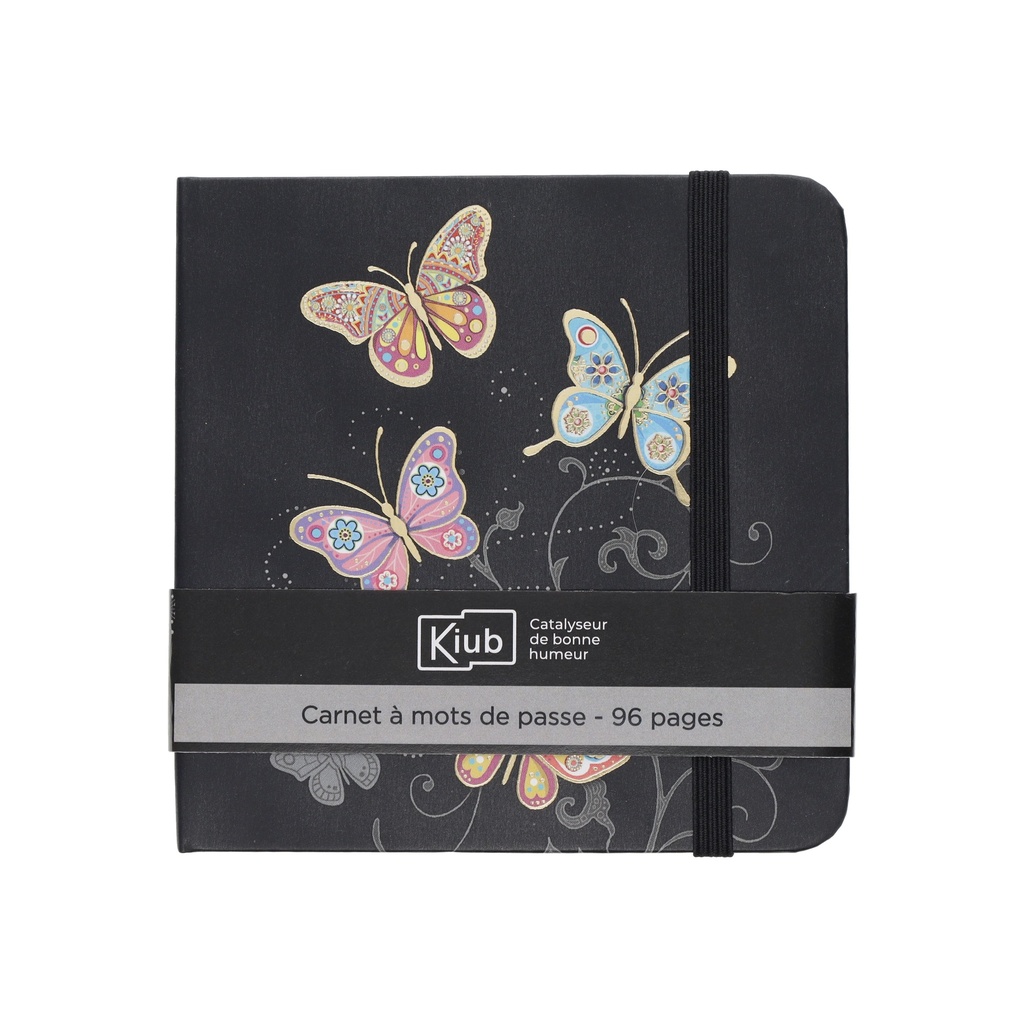 CARNET MOT DE PASSE CARRE JEWELS PAPILLONS