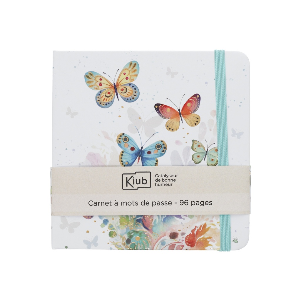 CARNET MOT DE PASSE CARRE PORTFOLIO PAPILLONS