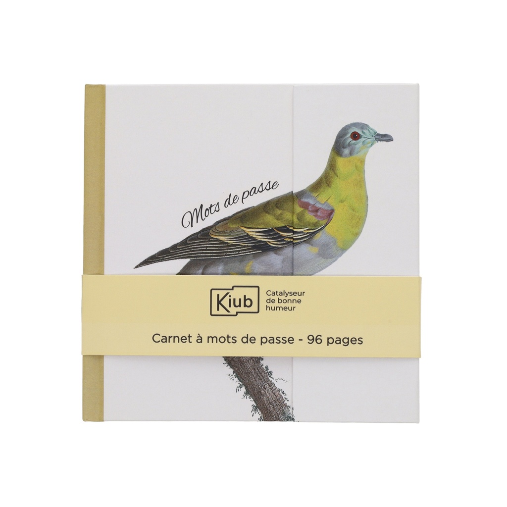 CARNET MOT DE PASSE CARRE MAGNETIQUE ENCYCLOPEDIA OISEAU JAUNE