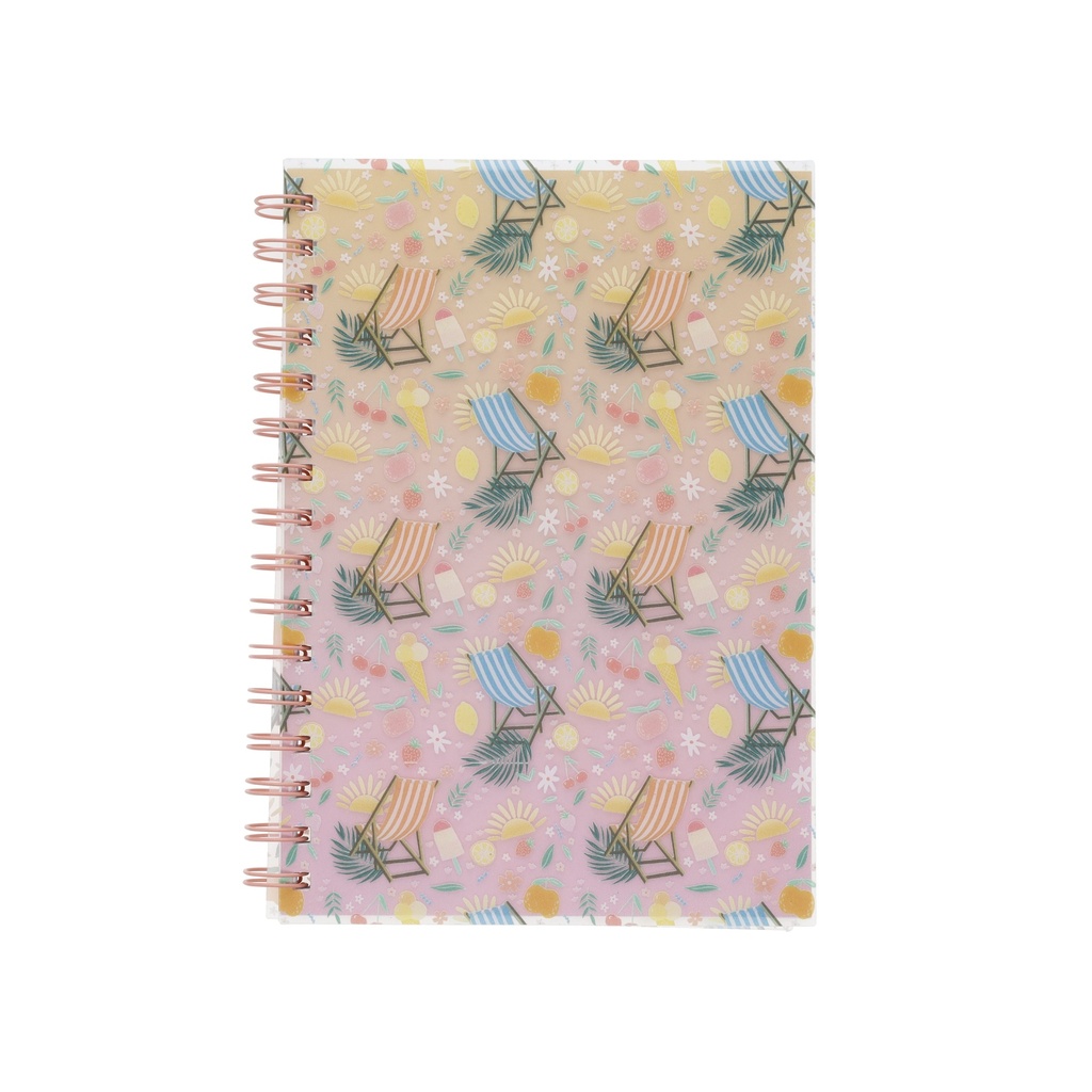 CARNET A5 SPIRALE COUVERTURE TRANSPARENTE IMPRIMEE ALL OVER 1 TRANSAT