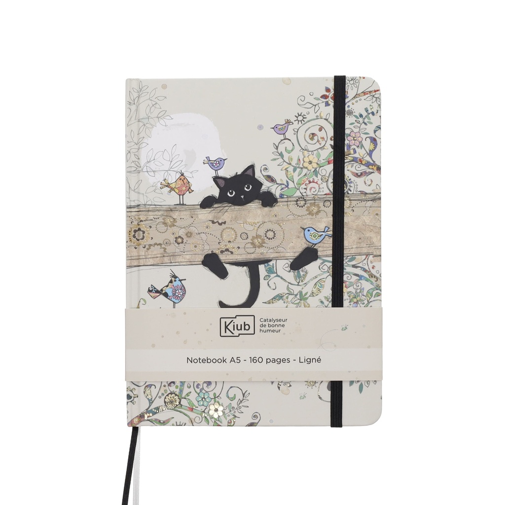 NB LIGNE A5 DOS COLLE COUSU BUG ART CHATON BRANCHE