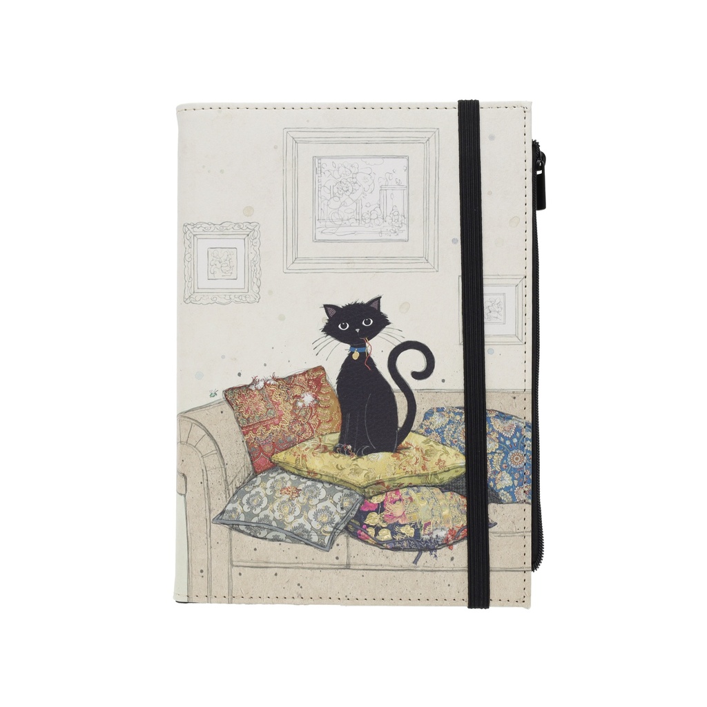 NB LIGNE A5 POCHETTE PU RECYCLE BUG ART CHAT ET COUSSINS