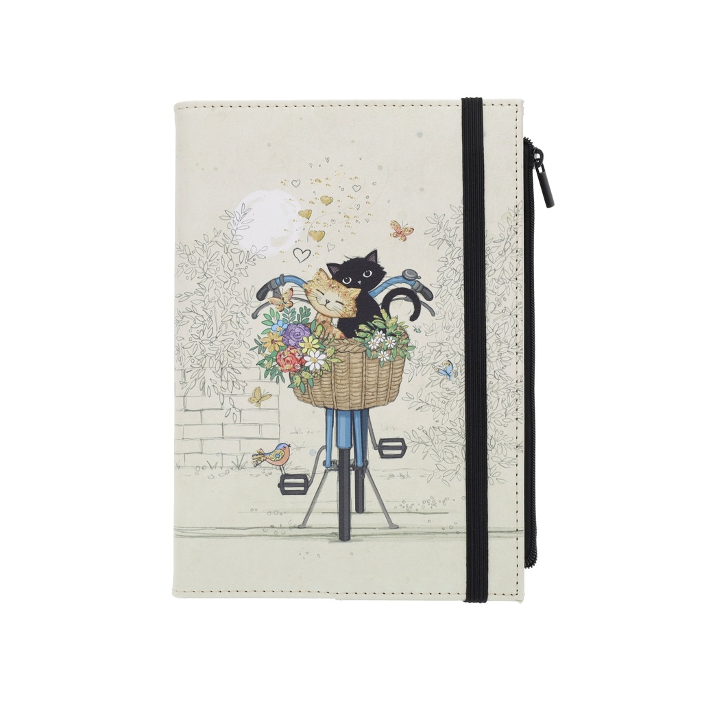 NB LIGNE A5 POCHETTE PU RECYCLE BUG ART CHATS VELO