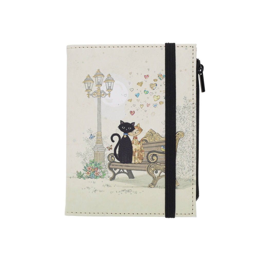 NB LIGNE A6 POCHETTE PU RECYCLE BUG ART COUPLE DE CHATS