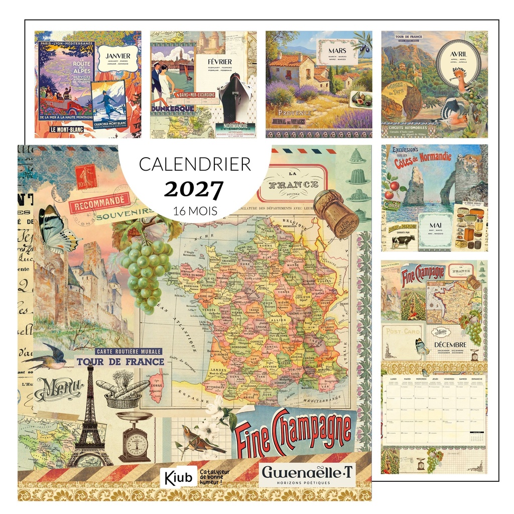 CALENDRIER CLASSIQUE 16 MOIS 2027 - GWENAELLE TROLEZ FRANCE