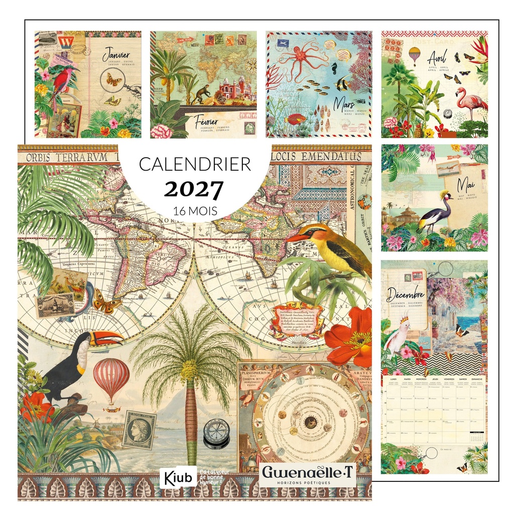 CALENDRIER CLASSIQUE 16 MOIS 2027 - GWENAELLE TROLEZ MAPPE MONDE