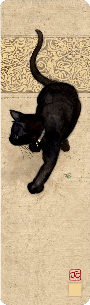 MARQUE PAGES BUG ART CHAT NOIR PROFIL