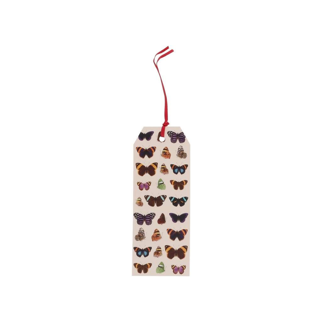 MARQUE PAGES AVEC RUBAN ENCYCLOPEDIA PAPILLONS ROUGE