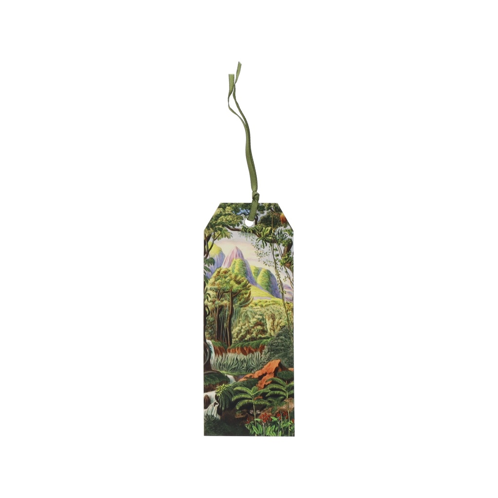 MARQUE PAGES AVEC RUBAN ENCYCLOPEDIA MONTAGNE ET JUNGLE VERT