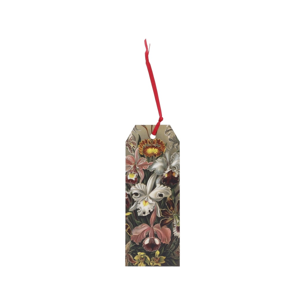 MARQUE PAGES AVEC RUBAN ENCYCLOPEDIA FLEURS ARTISTIQUES ROUGE