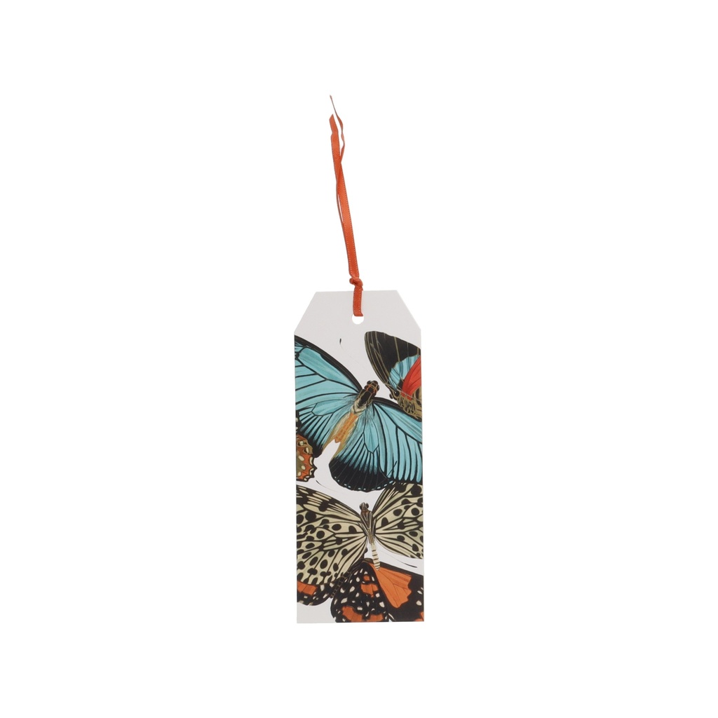 MARQUE PAGES AVEC RUBAN ENCYCLOPEDIA PAPILLONS ORANGE