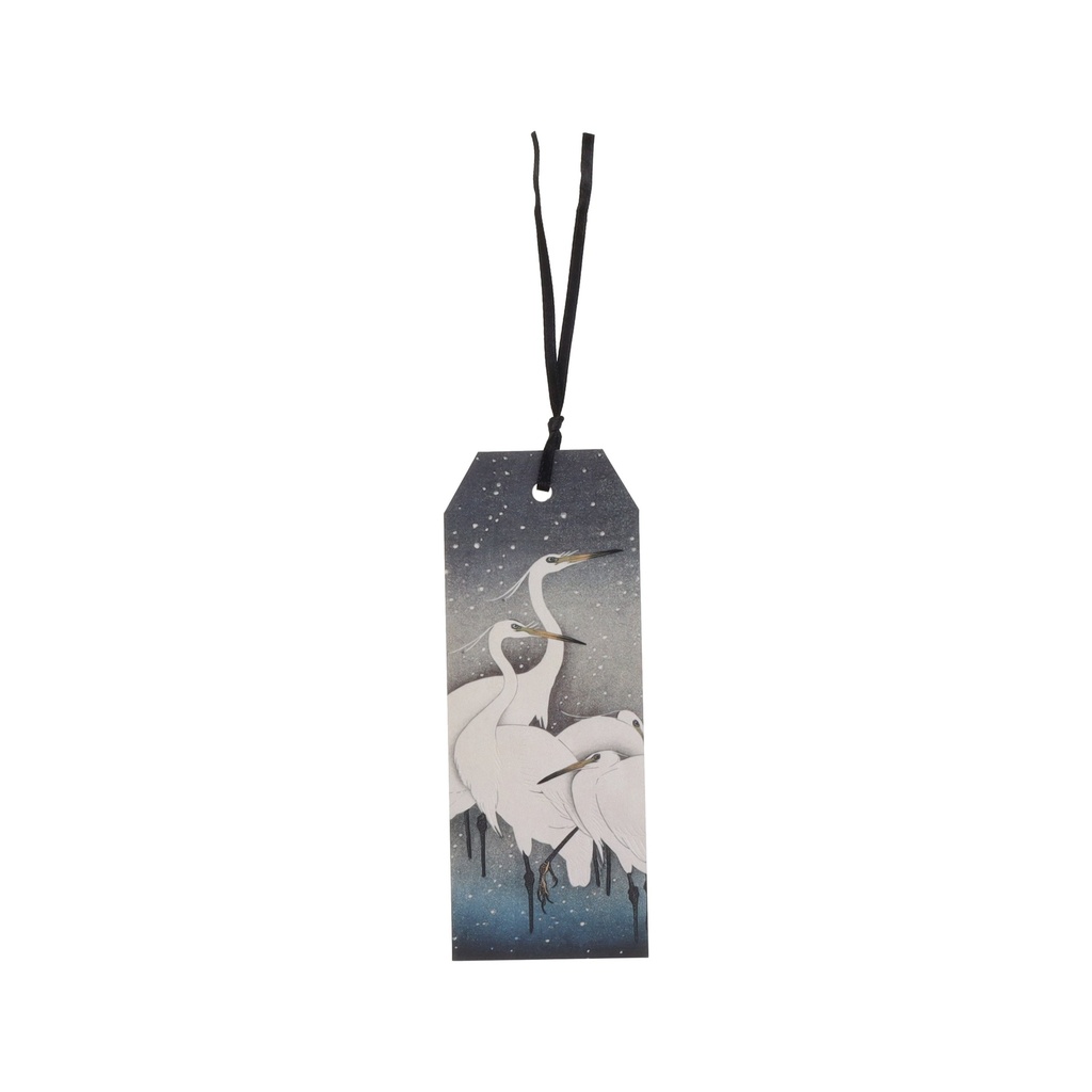 MARQUE PAGES AVEC RUBAN ENCYCLOPEDIA HERONS NOIR