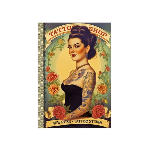 [GTCP030] CARNET MOT DE PASSE 48 PAGES 10 X 15 CM - FEMME TATOUEE