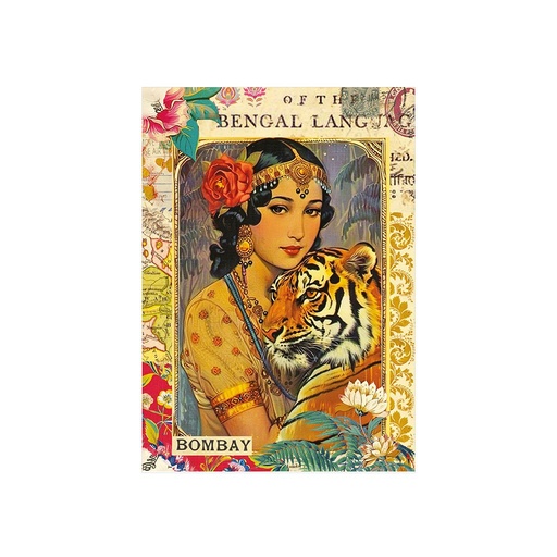 [GTCP012] CARNET MOT DE PASSE 48 PAGES 10 X 15 CM - FEMME TIGRE