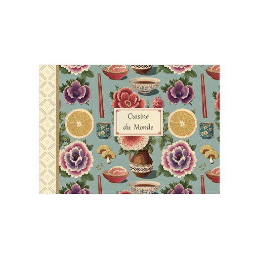 [GTMV015] MINI CAHIER ILLUSTRE 48 PAGES 15 X 10 CM - CUISINE DU MONDE