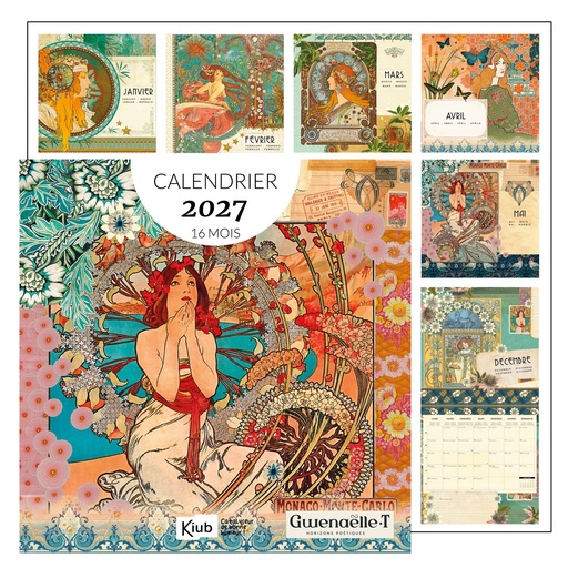 [CALCLA511] CALENDRIER CLASSIQUE 16 MOIS 2027 - GWENAELLE TROLEZ ART NOUVEAU